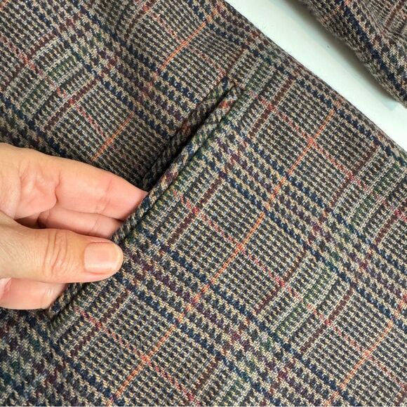 Vintage Sag Harbor Brown Plaid Wool Acrylic Blazer 8P - Picture 3 of 8